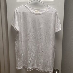 H&M White T-shirt with Rhinestones